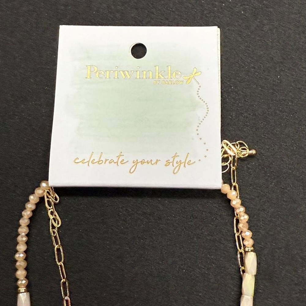 Periwinkle by‎ Barlow Multi-strand gold and cream necklace with charms - Picture 6 of 6
